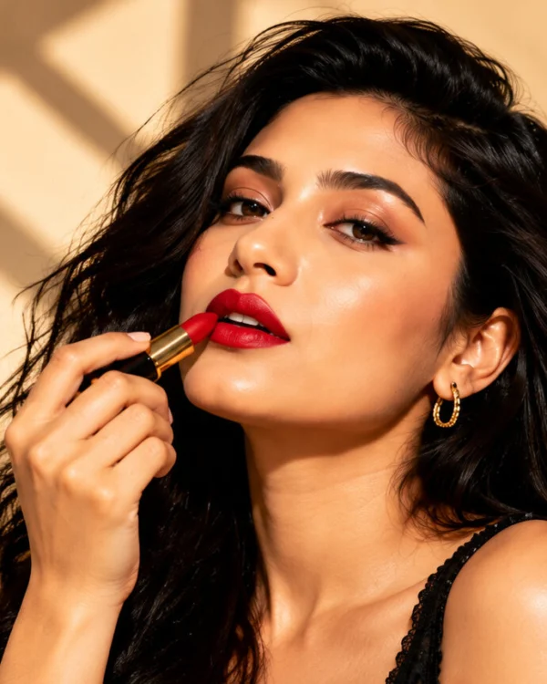 A bold red lip